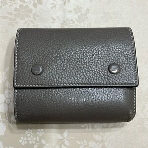 CÉLINE Drummed Calfskin Small Multifunction Folded Wallet
